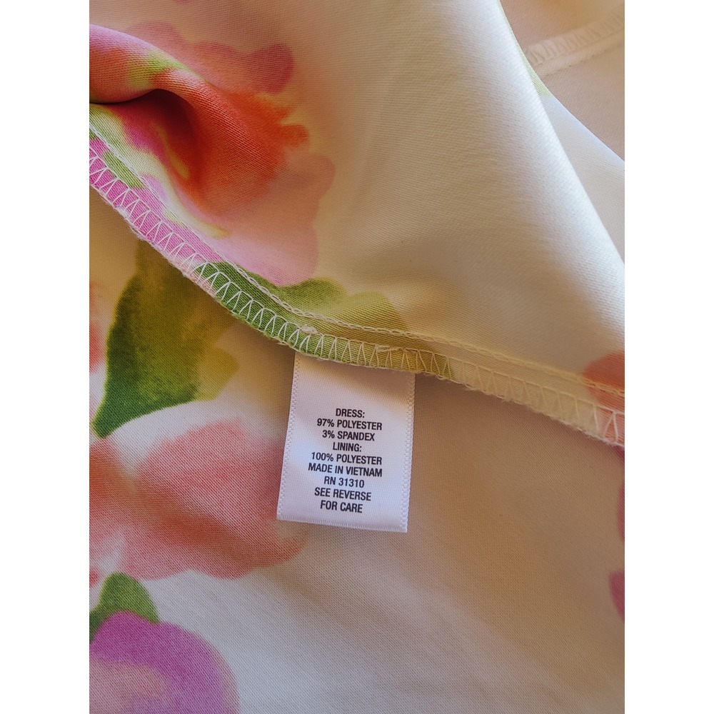 DB Established 1962 Floral Fit & Flare Dress Pink White Sleeveless Size 10 - Picture 7 of 7
